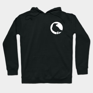 Moon crow Heart - White Hoodie